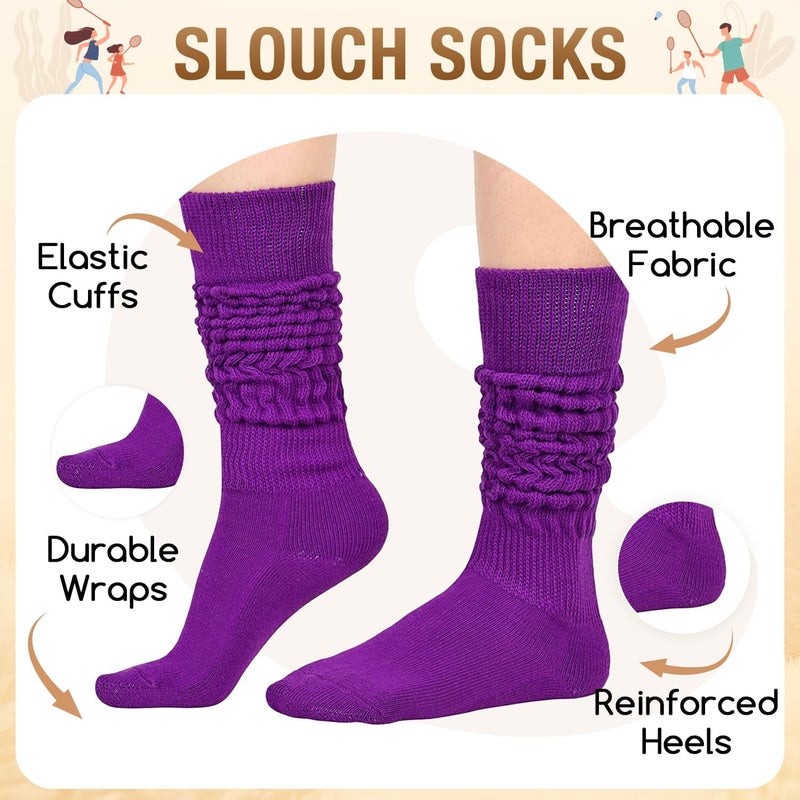 Zmart Women Slouch Socks - Cozy Scrunch Socks, 80s Style in White, Black, Orange & Cream - Image 2